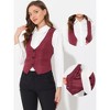 INSPIRE CHIC Women's Vintage Waistcoat Button Up Steampunk Jacquard Sleeveless Suit Vest - 2 of 4