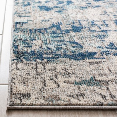 Gray Synthetic Hand-knotted Square Area Rug, 3' x 3'