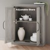 5-Shelf Bookcase with Storage Cabinet, Rustic Farmhouse Wooden Bookshelf with Doors, Freestanding 5-Tier Display Cabinet for Living Room - 4 of 4