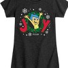 Girls' - Inside Out 2 - Joy Christmas Wreath Fitted Short Sleeve Graphic T-Shirt - 2 of 4