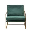 Nordlys Metal and Velvet Lounge Chair Vintage Style Upholstery Living Room - 4 of 4