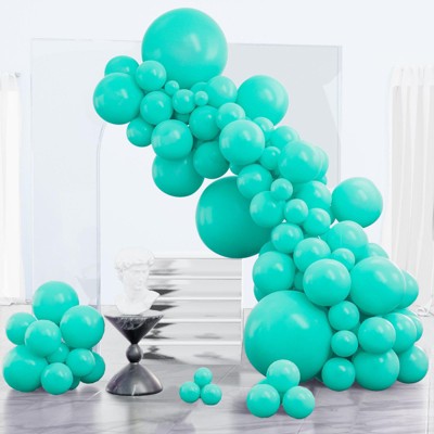 PartyWoo Balloons Teal Turquoise Aqua 18 12 10 5 Inch 123 pcs