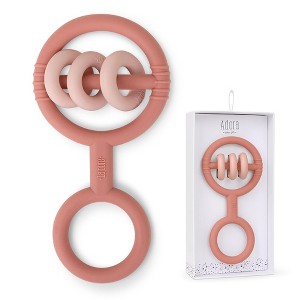Silicone Baby Rattle Teething Toys - Cute Shaped Teething Relief for 0-6 Months, Easy to Clean Teether Ring - Newborn Essentials - 1 of 4