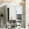 MAYEERTY 40" Medicine Cabinet with Mirror, Bathroom Storage Cabinet with Mirror Door Shelves Glass Door for Bathroom White - 4 of 4
