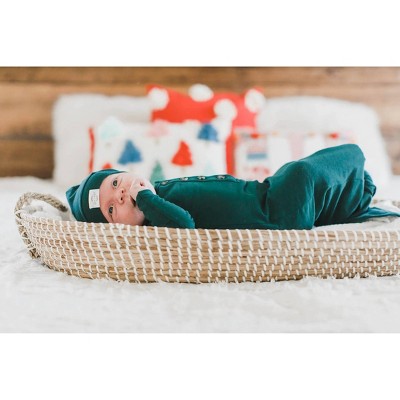 Boy's Baby Organic Knotted Gown + Top Knot Hat - Fawn & Foster
