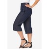 Jessica London Women's Plus Size Wide-Leg Crop Chambray Pants - 4 of 4
