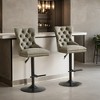 Aged and Retro PU Swivel Barstools Adjusatble Seat Height from 26-33 Inch, Modern Bar Stools with Backs Comfortable Tufted,Set of 2 - Leovsnove - 2 of 4