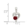 Black Bow Jewelry Sterling Silver and Red Cubic Zirconia 8mm Heart Pendant - 4 of 4