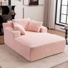 TinyHomie Oversized Chaise Longue Chair Indoor, Modern Upholstered Corduroy Deep Seat Sofa Bed with Throw Pillows and Armrests - 2 of 4