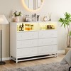 6 Drawer Double Dresser with Power Outlet and LED Light - 2 of 4