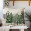 Christmas Pillow Covers 18x18 Inch Set of 2 Christmas Tree Decorative Throw Pillow Cases Natural Forest Green - 4 of 4