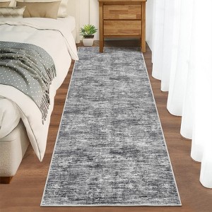 Washable rug. Modern solid-color, non-slip. Non-shedding, low-pile, foldable. Contemporary minimalist. For living/dining/bedrooms - 1 of 4