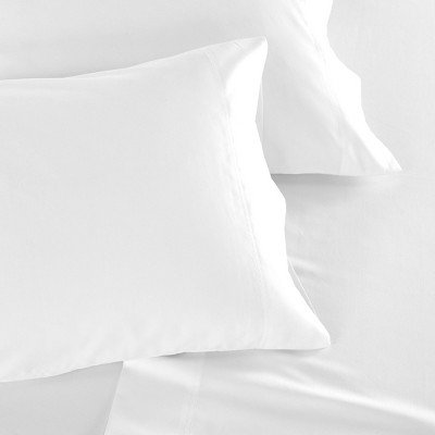 Bright White Egyptian Cotton Sateen Queen Pillowcases Set