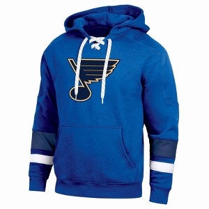 NHL St. Louis Blues Men's Long Sleeve Hooded Sweatshirt with Lace - 1 of 3