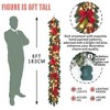 MOEPISY 6ft Pre-lit Garland,red Gold Christmas Poinsettia Garland with 25 LED Light - 4 of 4
