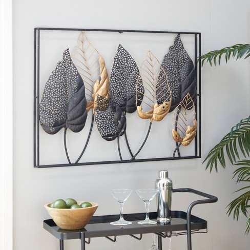 Metal Leaf Tall Cut-out Wall Decor With Intricate Laser Cut