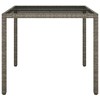 vidaXL Patio Table, 35.4"x35.4"x29.5" Tempered Glass and Poly Rattan Gray - image 4 of 4