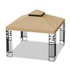 10x10 Ft Outdoor Patio Gazebo Replacement Canopy, Double Tiered Gazebo Tent Roof Top Cover Only（Frame Not Include） - 3 of 4