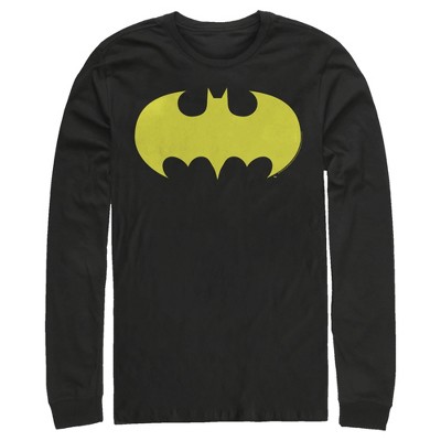 Men's Batman Logo Classic Wing Long Sleeve Shirt - Black - Medium : Target