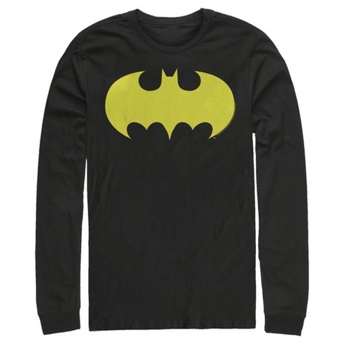 Black Wing Logo - Long Target Sleeve Medium Batman - : Classic Shirt Men\'s