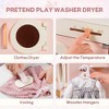 ROBOTIME Play Food And Toy Kitchens Kids Washer And Dryer Playset, Wooden Laundry Pretend Play Set for Girls, Pink, 11.2"*16.14"*31.49" - 4 of 4