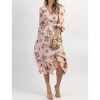 Women's FLORAL BUCKLE MIDI DRESS - SUNDAYUP - 3 of 4