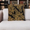 HomeRoots 22" Black and Orange Floral Cotton Throw Pillow With Embroidery - 2 of 4