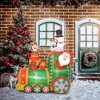 Outsunny 6FT Christmas Inflatables Train, Santa Claus and Snowman Drive Train Blow-Up Outdoor Decorations with White LED Lights for Lawn Garden Party - 2 of 4