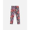 Deux par Deux Girl Stretch Jersey Leggings Black Retro Flower Print - 3 of 4