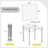 NicBex Dining Table 20" Elegant Square Glass Table with Telescopic Metal Legs for Dining Room - 3 of 4