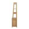 Okak Modern 2 In 1 Bookshelf, Multifunctional Ladder Bookshelves with Dog Crate, Tall Display Case for Living Room, Study Room, Ancient Oak - 4 of 4