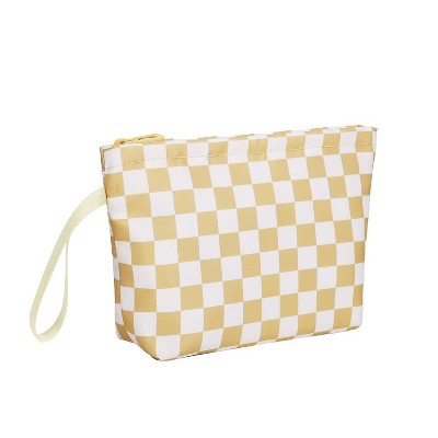 Paaaawaters Stripe Makeup Brush Organizer Bag Travel Make up Bags for Women Double Layer Makeup Pouch for Girls/Women