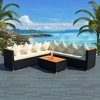 vidaXL Patio Furniture Set Set of 5 Black Poly Rattan Large Modular - 2 of 4