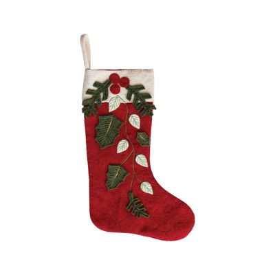 FIONECA Holly Berry Elegance Wool Stocking