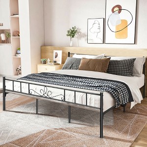 Costway King Size Metal Platform Bed Frame with Headboard Footboard Mattress Support - 1 of 4
