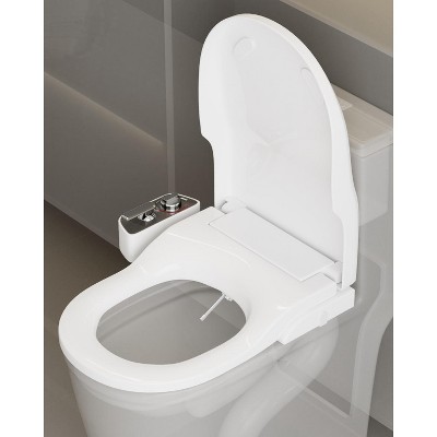 GreenEver Non-Electric Bidet Seat for Elongated Toilets Rear and Front Wash Self-Cleaning Dual Nozzle