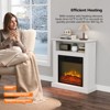 ROVSUN 30'' Electric Fireplace with Mantel, 1400W Freestanding Heater with Remote, Timer, Adjustable Temp for Home - 3 of 4