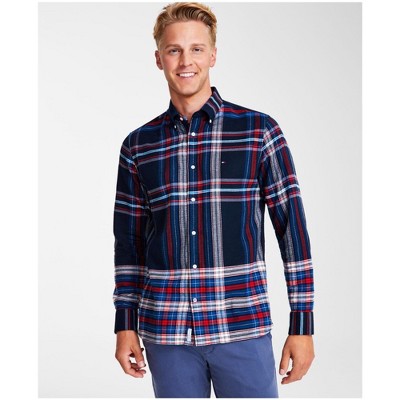 Tommy Hilfiger Mens Gradient Check Button Up Shirt