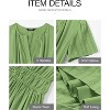 Women's 2025 Summer Casual Midi & Maxi Dress - Lightweight V-Neck Boho Beach Dress with Elastic Waist & Pockets Green - 4 of 4