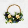 Northlight 12" Blue and Tan Poppy Floral Wooden Spring Basket Wreath - image 3 of 4