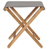 vidaXL Folding Chairs 2 Pcs Patio Stool for Camping Solid Wood Teak and Fabric - Dark Gray - 3 of 4