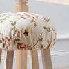 Ellis Vintage Stylish Medium Scale Printed Vine Pattern Elastic Bottom Edge Barstool Cover 13"x13" Pecan - 3 of 4