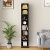 VECELO Tall Narrow Corner Bookcase, Enclosed Free-Standing Storage Cabinet with Open Shelves and Dust-Free Organization, White/Black/Brown - 3 of 4