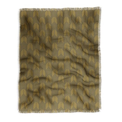 Holli Zollinger Long Arrow Olive Woven Throw Blanket - Deny Designs