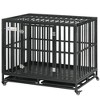 PawHut Heavy Duty Dog Cage Metal Kennel and Crate Dog Playpen with Lockable Wheels, Slide-out Tray and Anti-Pinching Floor - image 4 of 4