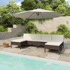 vidaXL Brown Poly Rattan 6-Piece Patio Lounge Set with Cream Cushions - Weather Resistant Outdoor Furniture with Deep Seating - 2 of 4