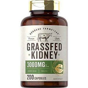 Carlyle Herbage Farmstead Grassfed Kidney Capsules 3000mg | 200 Count - 1 of 4