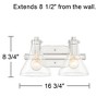 Possini Euro Design Sorren Modern Wall Light Sconce Polished Nickel Hardwire 14" 2-Light Fixture Clear Glass for Bedroom Bathroom Vanity Reading Home - 4 of 4