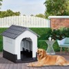 BENCMATE Pet Crates and Houses All-Weather Dog House, Elevated PVC Shelter with Ventilation for Indoor and Outdoor Use, Gray, 32.7"*10.4"*24.6" - 4 of 4