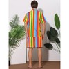 Lars Amadeus Men's Hawaiian Stripes Beach Shirt and Shorts Sets 2 Pieces - 3 of 4
